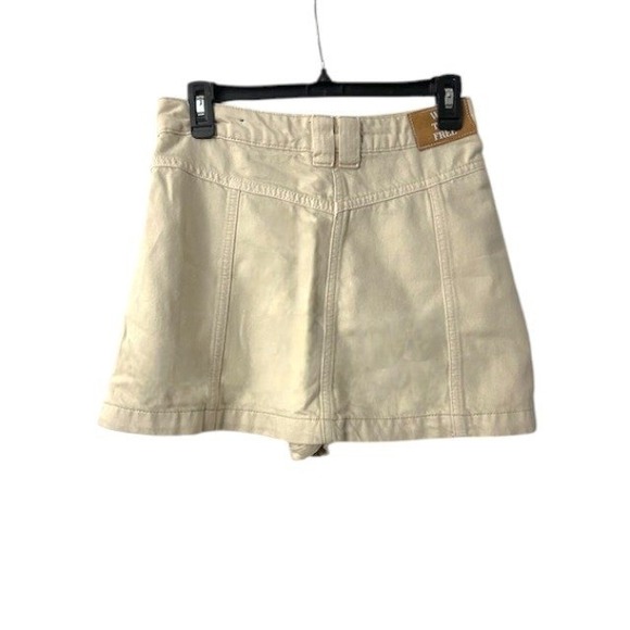 Free People We The‎ Free Midnight Sun Khaki Button Front Mini Skort Size 27 - Picture 7 of 11